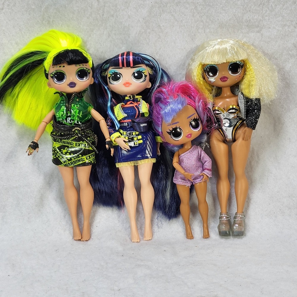 LOL Surprise OMG Dolls Lot 4 Neonlicious Groovy Babe Remix MGA Fashion Dolls